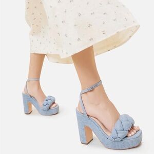 Loeffler Randall Fae Denim Platform Sandal size 6.5
